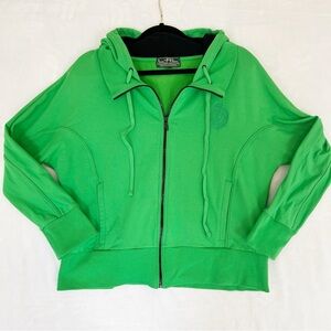 Lauren Ralph Lauren Active Bright Green Hoodie Full-Zip Jacket